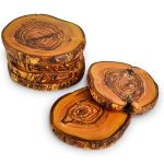 Natural Coaster in Holder